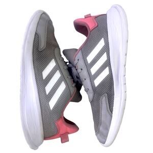 Adidas Girl's Tensaur Run K Jr GZ2667 Grey/White/Pink Athletic Sneakers Size 7